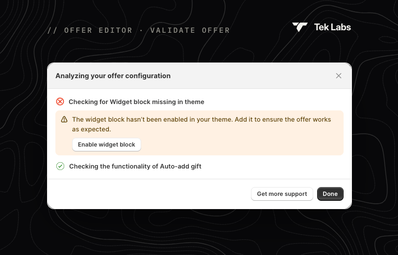 Analyzing your offer configuration