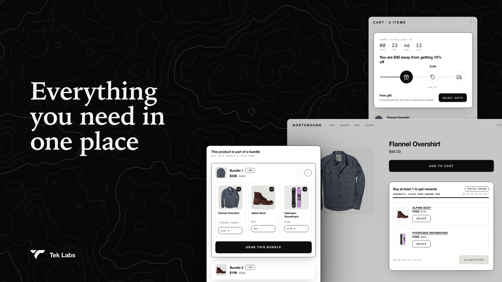 Tek Labs Gifts & Upsell: everything you need in one place