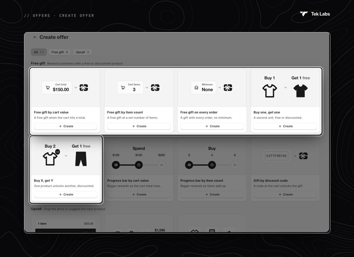 Create offer template picker