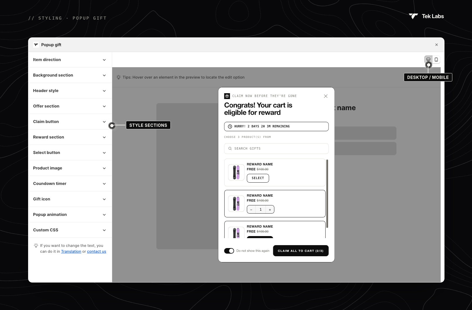 Style editor
