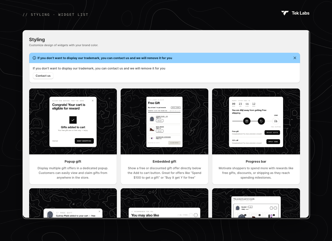 Styling widget list