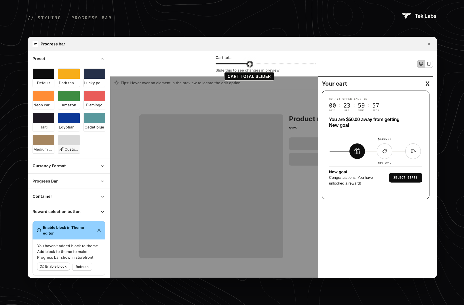 Progress bar style editor